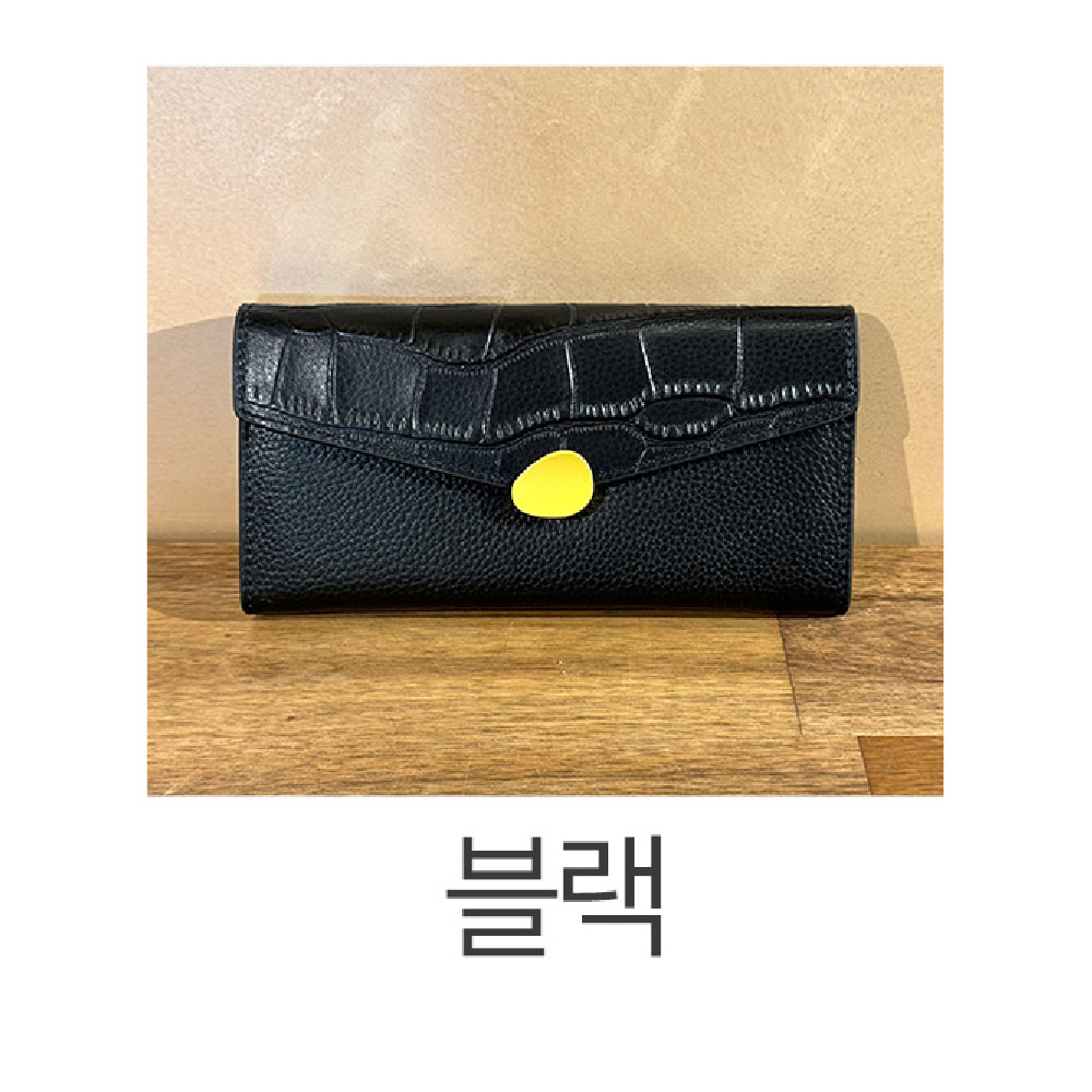 악어무늬 패턴 천연 가죽 여성 장지갑 소가죽 긴지갑 월렛 엄마 아내 여친 고급 지갑선물 - 상세 이미지 4