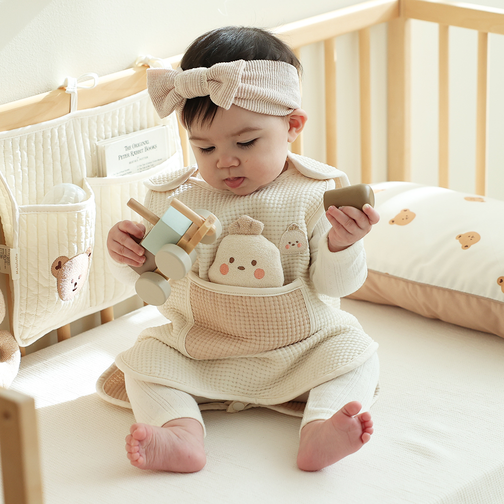 마롤로뜨 뱀띠 신생아 수면조끼 아기 3중거즈 간절기 유아 꼬물이 블루 이미지 8