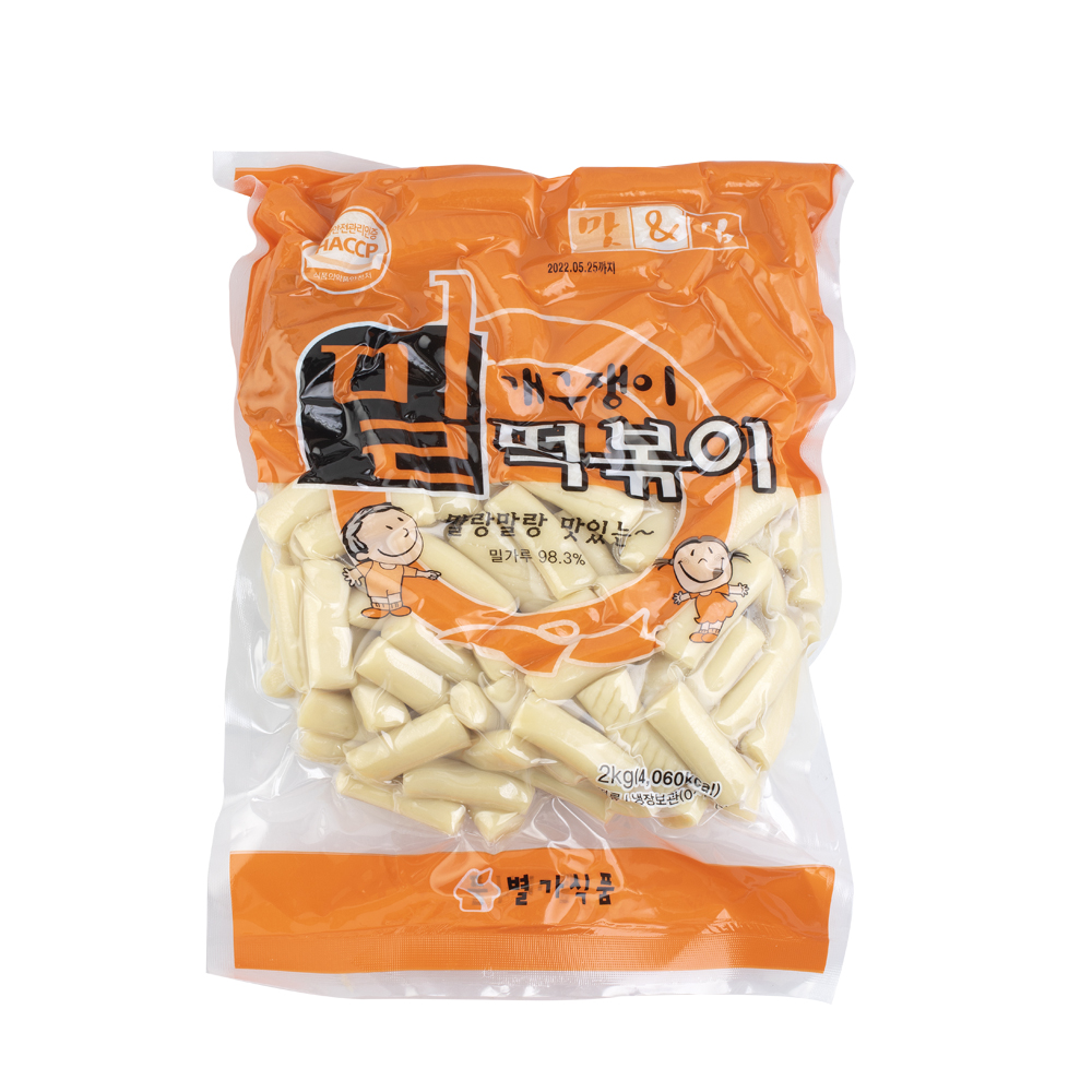개구쟁이 밀떡 2Kg 업소용 떡사리 밀떡볶이 떡볶이떡 냉동+드라이 구성 - 메인 이미지