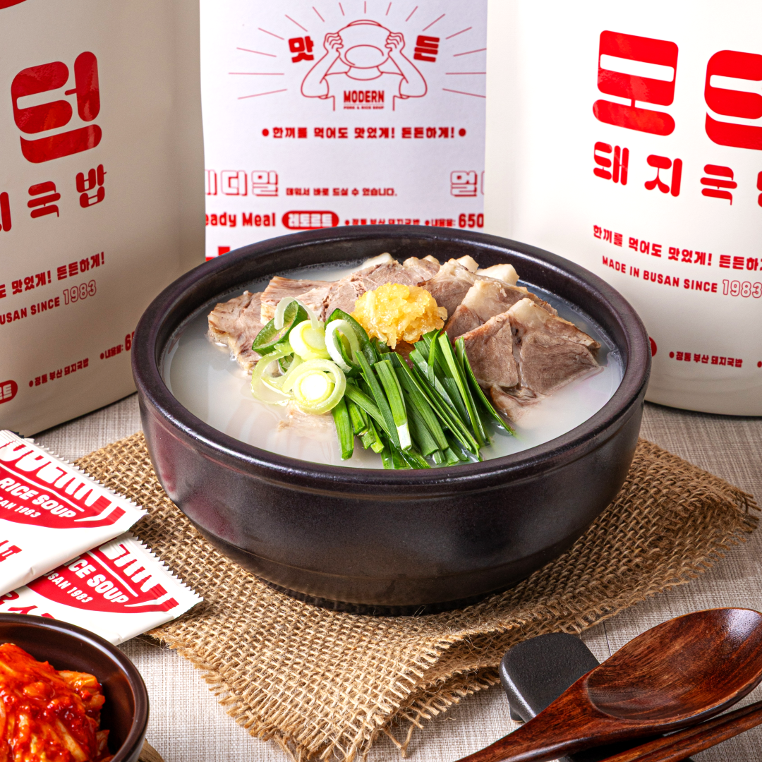 4팩 부산 모던돼지국밥 40년전통 맛집 간편식 밀키트 택배650g 4개 - 상품 이미지