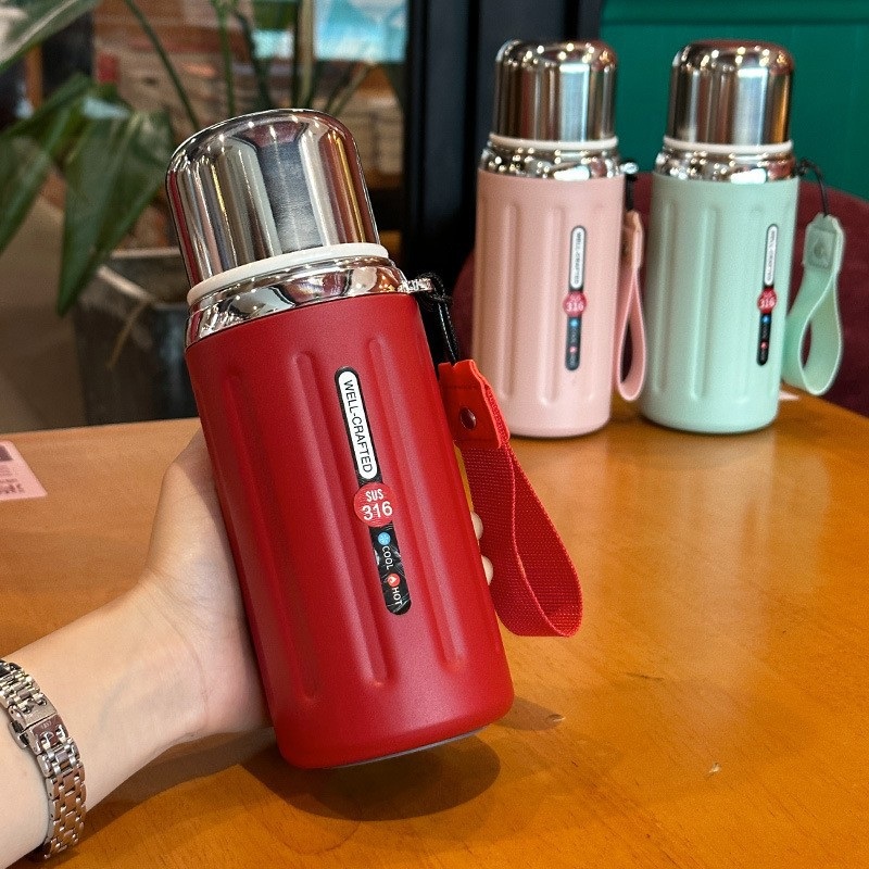 프리미엄 스테인리스 보온보냉 텀블러 800ml SUS316 휴대용 여행 캠핑용