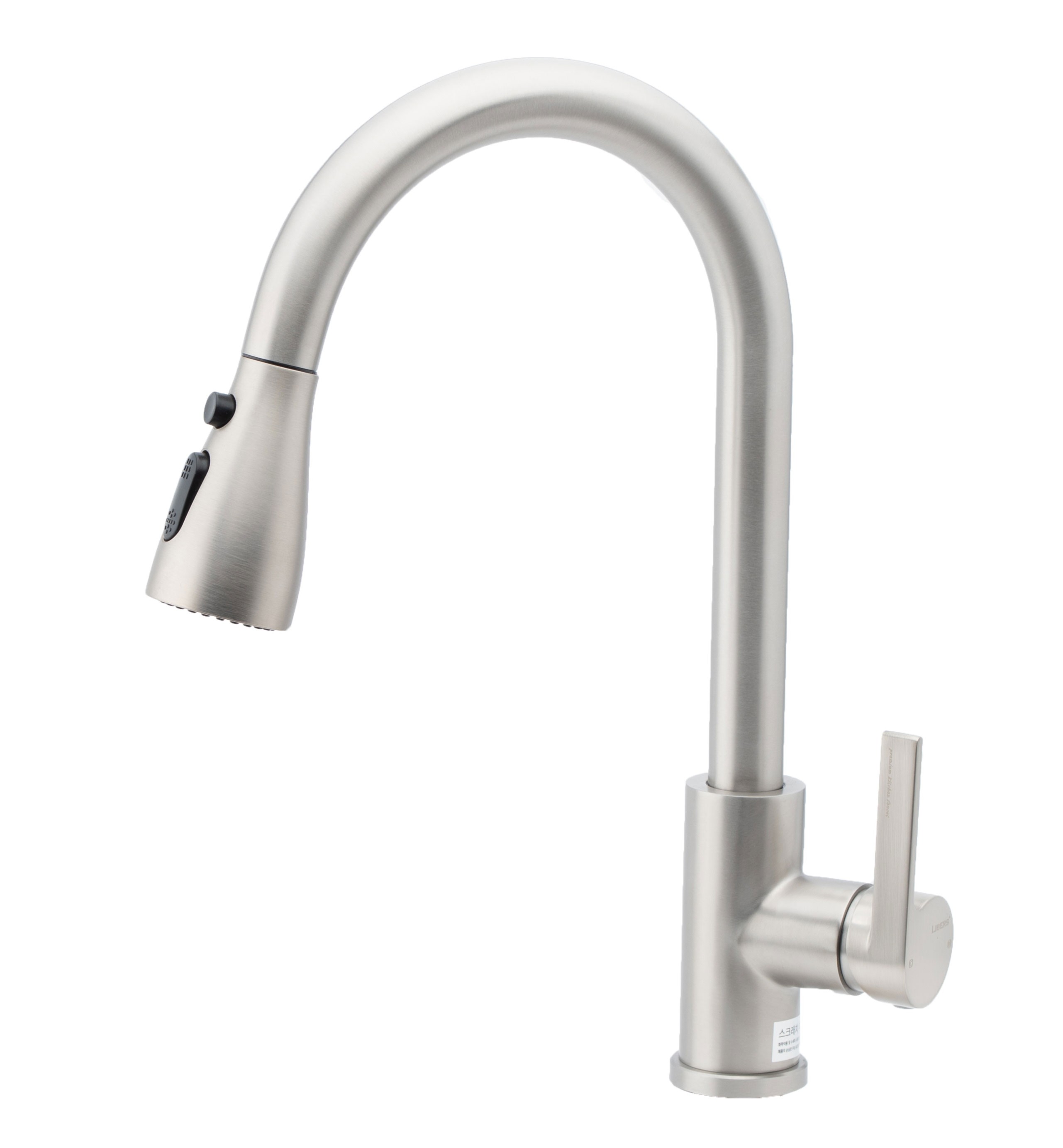 거위목수전 회오리토수 주방 싱크대 수도꼭지 무광 니켈 원홀수전