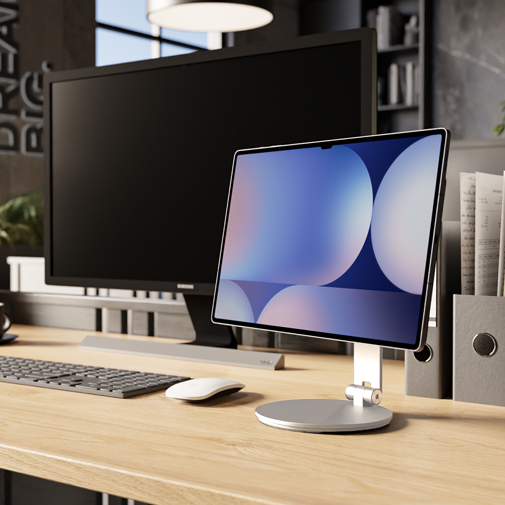 니케 지스냅올인원 갤럭시탭 거치대 마그네틱 갤탭 맥세이프 스탠드 필기 실버, 갤럭시 탭 S8 Ultra-S9 Ultra-S10 Ultra