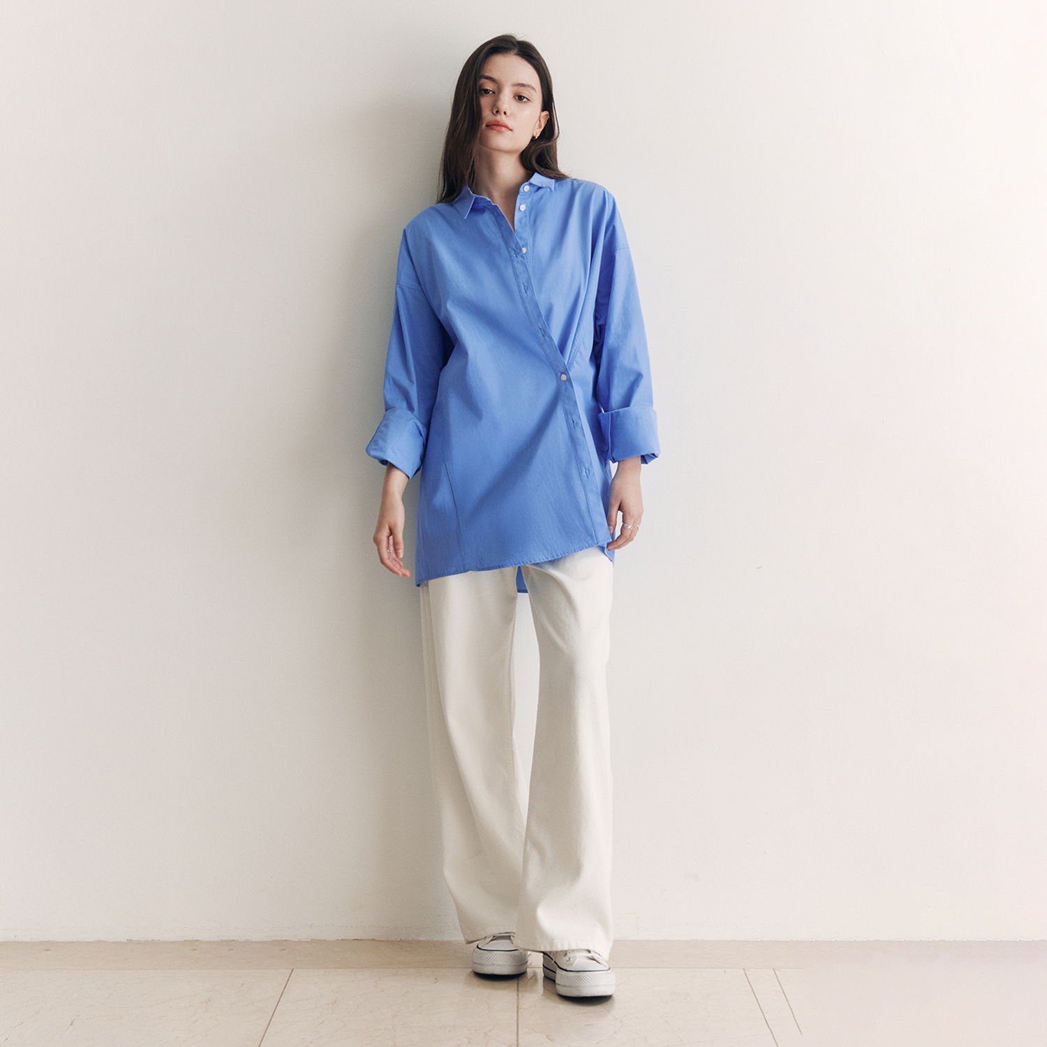 [제로스트릿]랩 포인트 셔츠 WRAP POINT SHIRT / BLUE - 상세 이미지 2