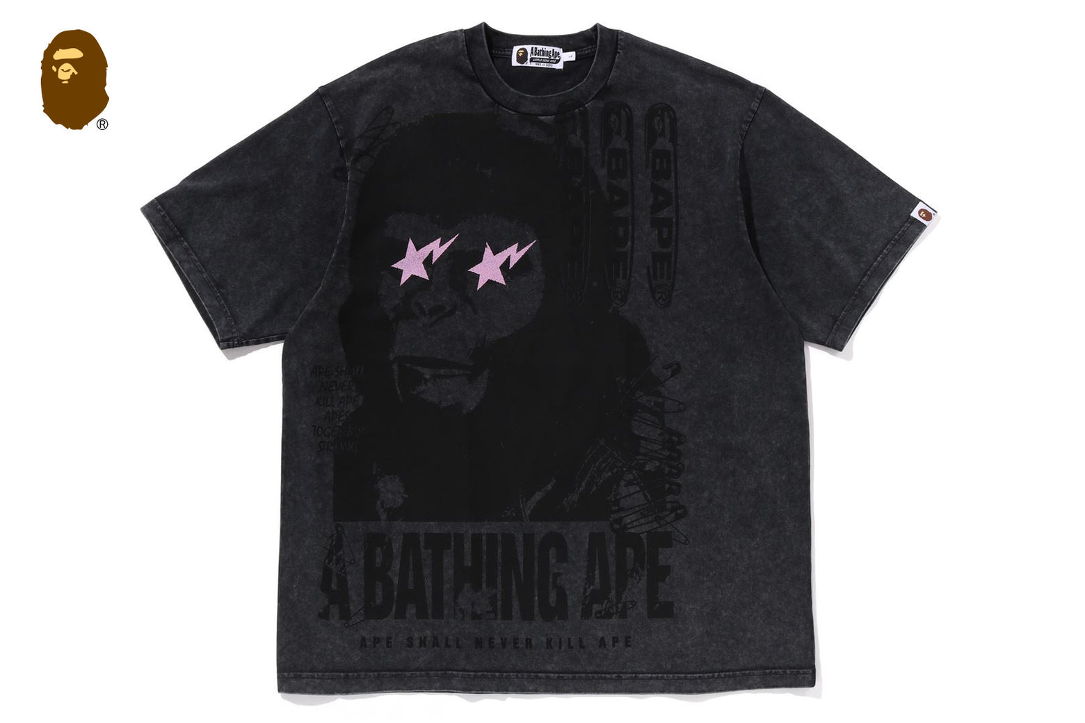 [국내] 베이프 반팔티 GARMENT DYE MULTI LOGO RELAXED FIT TEE 2월 신상 1L30-109-346 화이트 XL 재고보유 - 상세 이미지 2