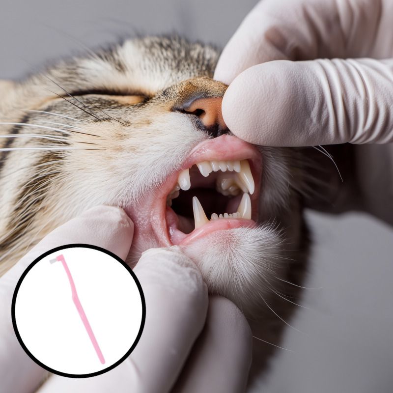 고양이 칫솔 양치 입냄새 이빨 치석 제거 잇몸 염증 치아 양치질 강아지 반려동물 길고양이 - 상품 이미지