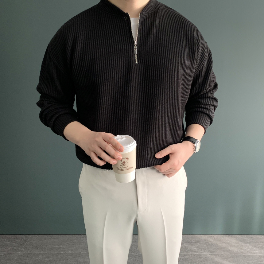 1+1 하프집업니트 반집업니트 남자집업 - 상세 이미지 3