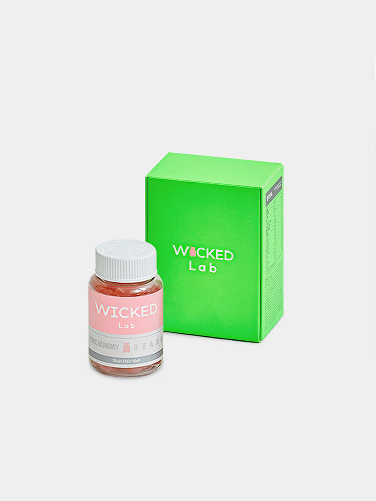 위키드랩 핑크구미베어 비건 멀티 비타민 비오틴젤리 1500mcg 1병(40구미)