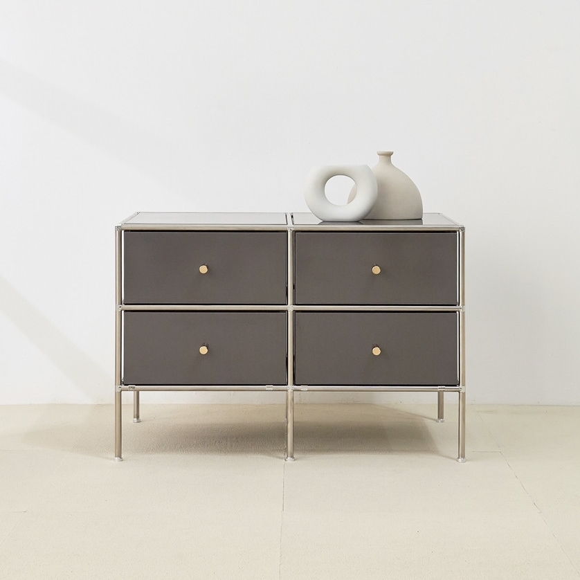 홈그니처 모듈 거실장 가구 폭좁은 안방티비장 미니 티비다이 800x400x545mm, 그레이