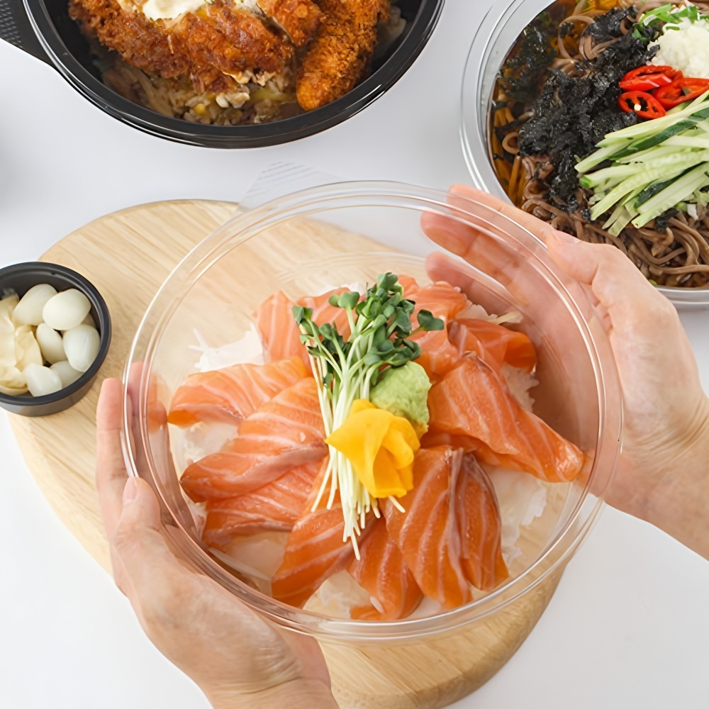 반찬용기 떡포장 용기 초밥 샌드위치 컵과일 투명 200개 195x68mm : 푸른하늘무지개