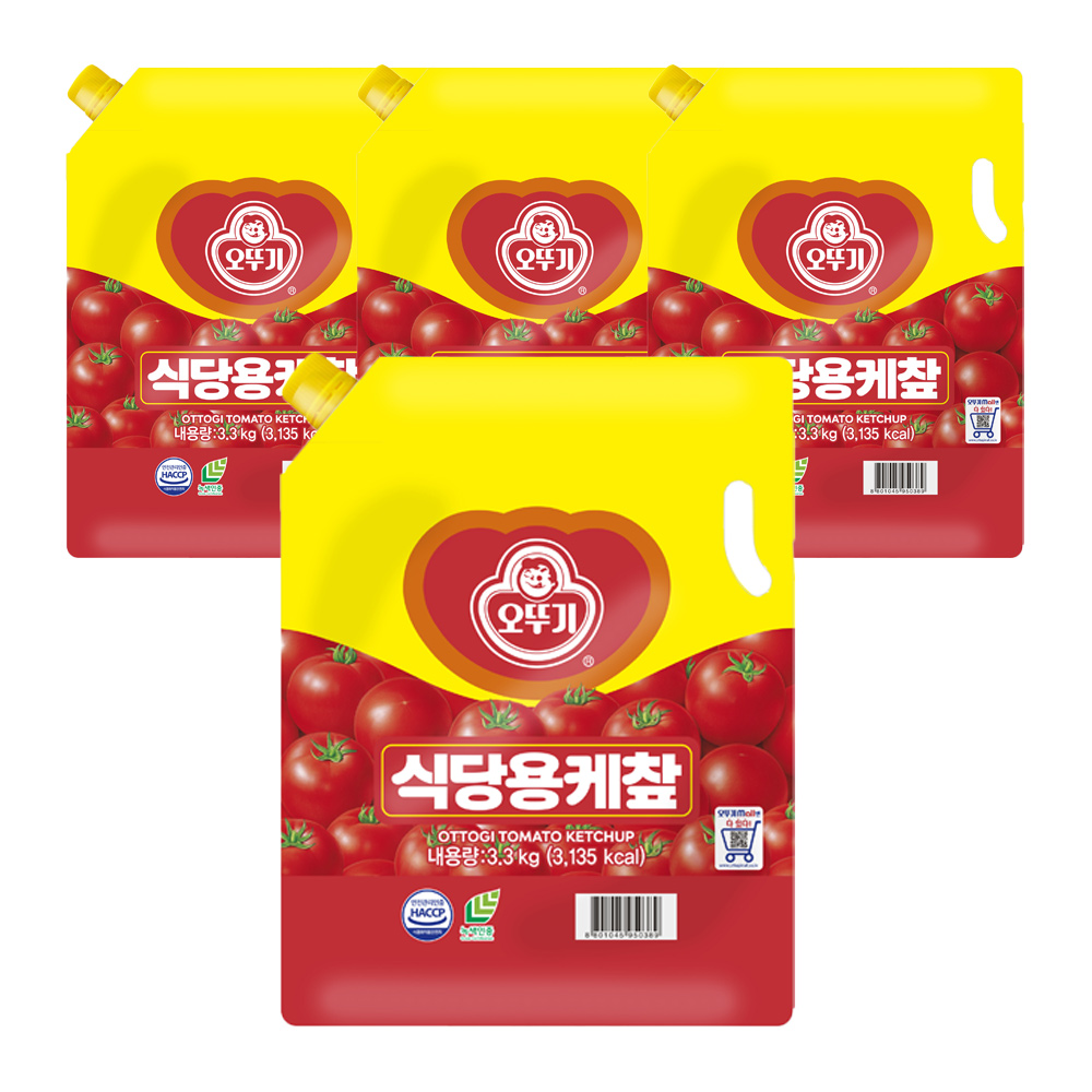 오뚜기 식당용 케찹 스파우트팩 3.3kg, 4개 - 상품 이미지