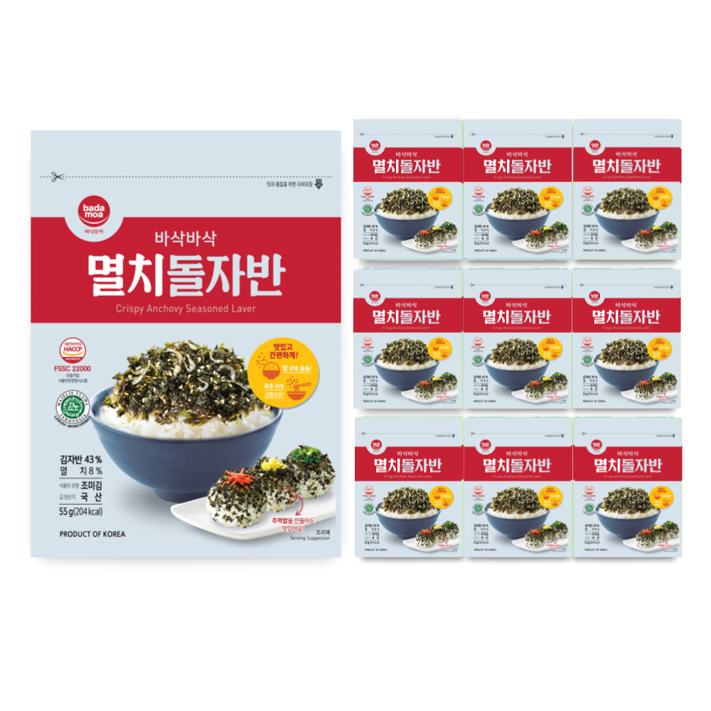 바다모아 김자반 멸치 돌자반 돌김자반 55g, 10개 - 상품 이미지