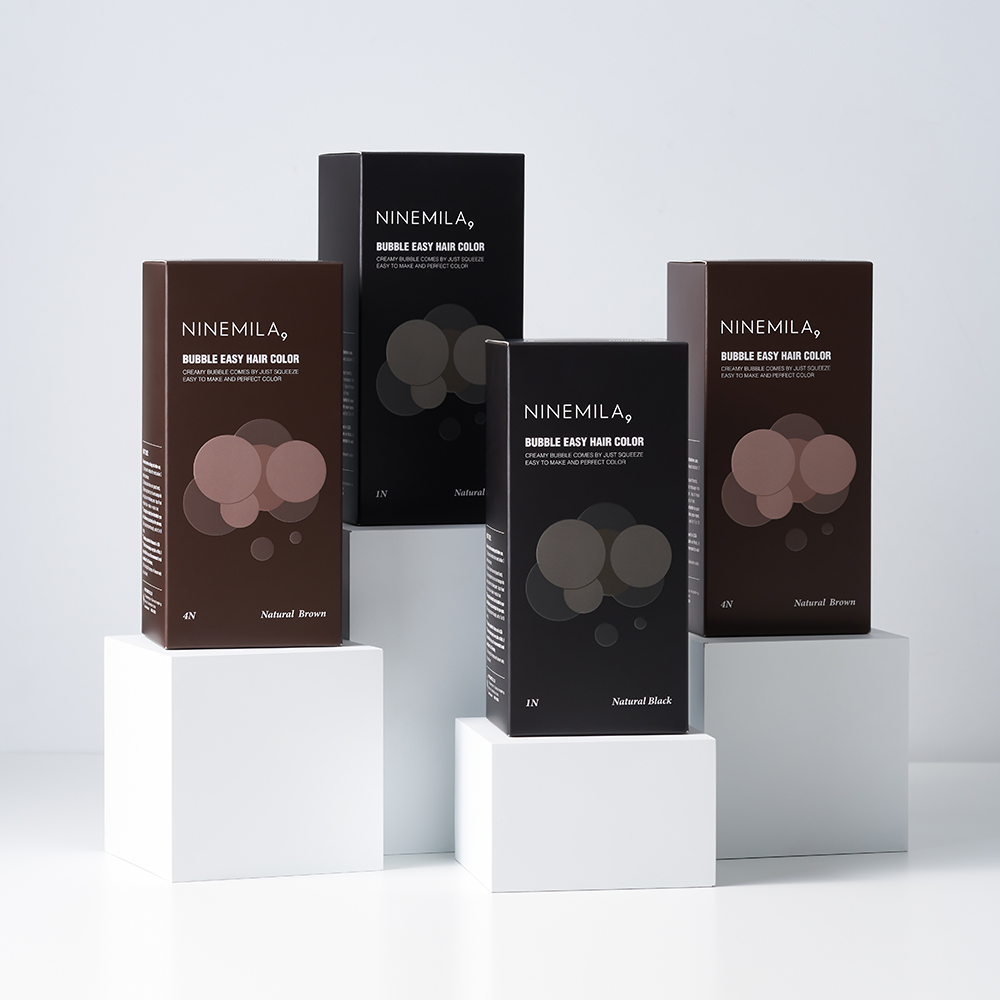 1+1 나인밀라 버블 이지 비건 새치 염색약 100ml (흑갈색, 자연갈색) 셀프 새치커버 톤다운 - 상세 이미지 4