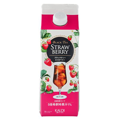 칼디 홍차 블랙티 베이스 스트로베리 딸기 500ml / 일본 베이스 음료 - 메인 이미지