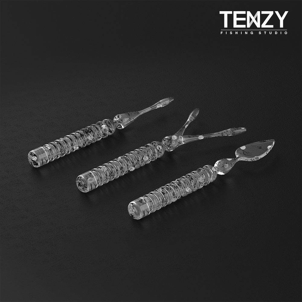 텐지 아트릭 아징 메바루 볼락 송어 전갱이웜 2.2인치 클리어펄, 5.5cm(2.2인치)