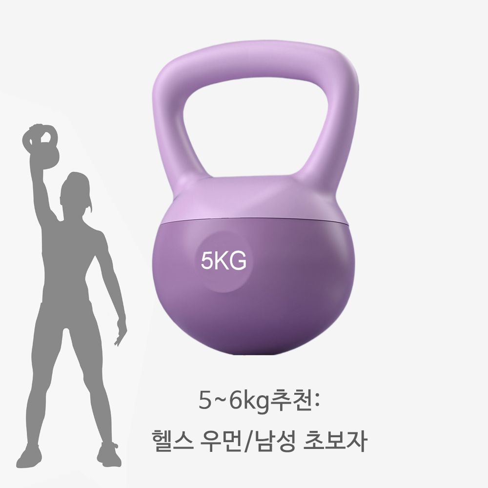 [무소음 타박상방지] 빼다 말랑말랑한 소프트 케틀벨 5kg, 1개 - 상세 이미지 2