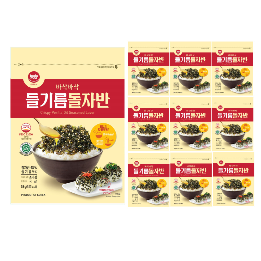 바다모아 김자반 들기름 돌자반 돌김자반 55g, 10개 - 상품 이미지