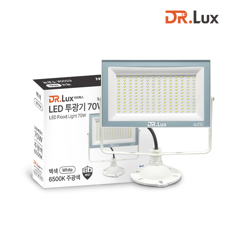LED 투광기 투광등 70W, 주광색, 화이트바디 - 상품 이미지