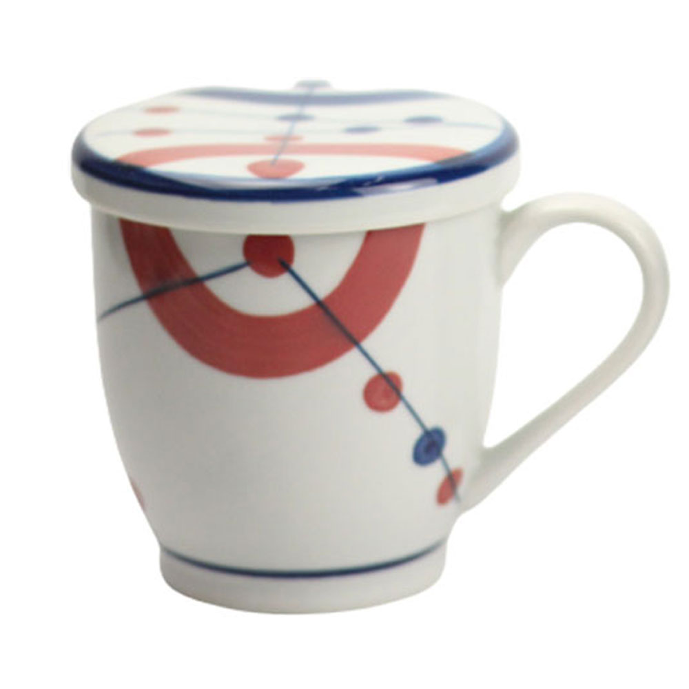도자기 녹차 뚜껑 머그컵 270ml 차망 티 머그 잔 - 상품 이미지