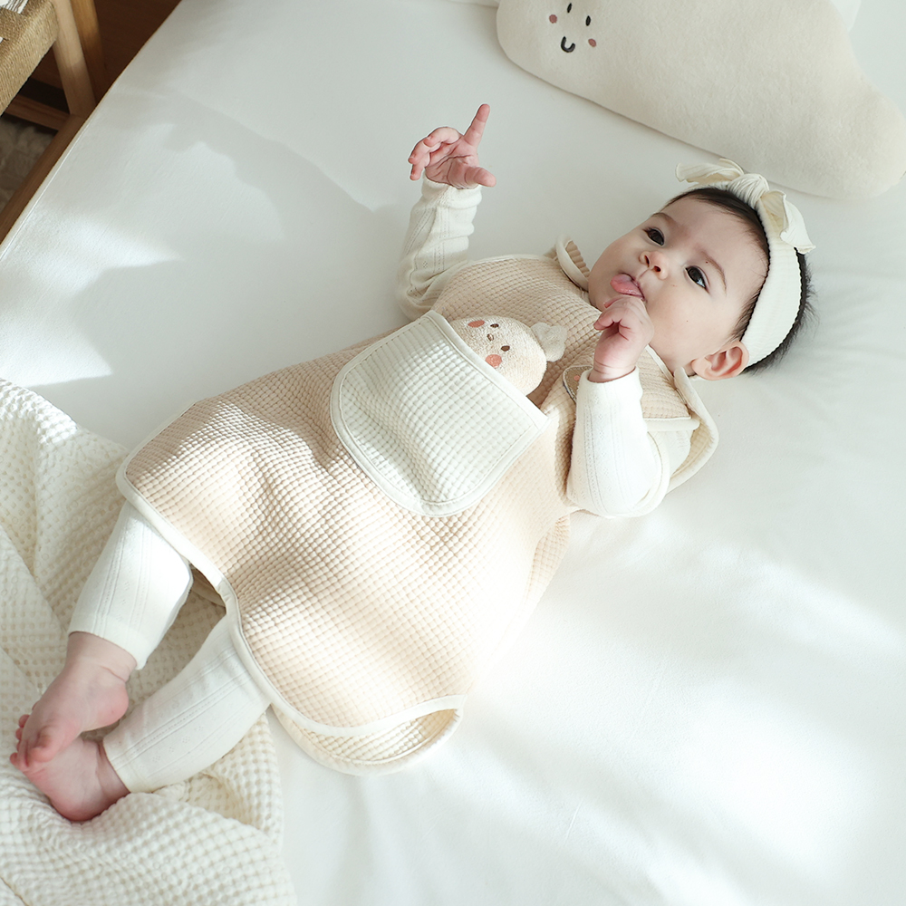 마롤로뜨 뱀띠 신생아 수면조끼 아기 3중거즈 간절기 유아 꼬물이 블루 - 상세 이미지 2