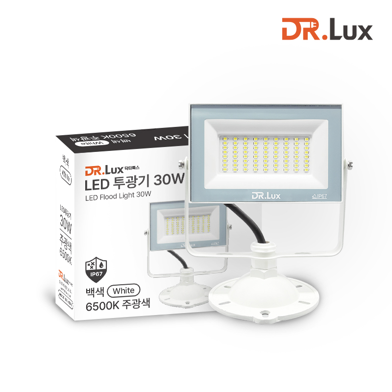 LED 투광기 투광등 30W, 주광색, 화이트바디 - 상품 이미지