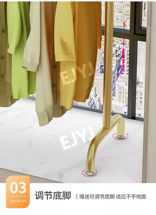 서랍장위행거 낮은행거 짧은옷 사무실 다용도 거치대 미니 건조대 골드 60cm - 상세 이미지 4