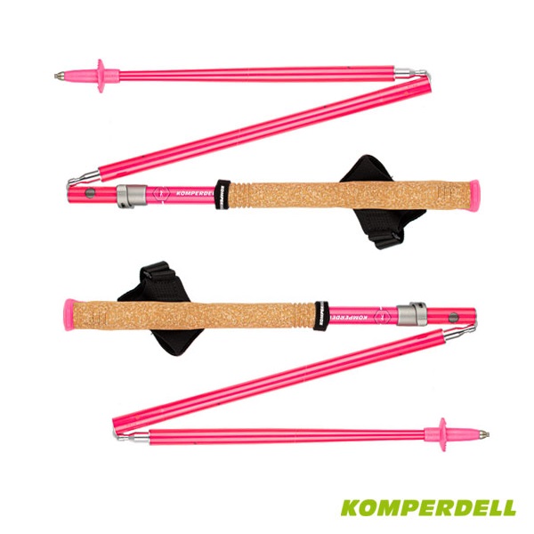 컴퍼델 카본 클라우드 FXP 바리오 팀 핑크 KP0045 트레일 러닝 접이식 등산스틱