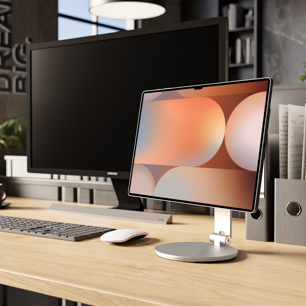 니케 지스냅올인원 갤럭시탭 거치대 마그네틱 갤탭 맥세이프 스탠드 필기 실버, 갤럭시 탭 S7 FE-S7+-S8+-S9+-S9 FE+-S10+