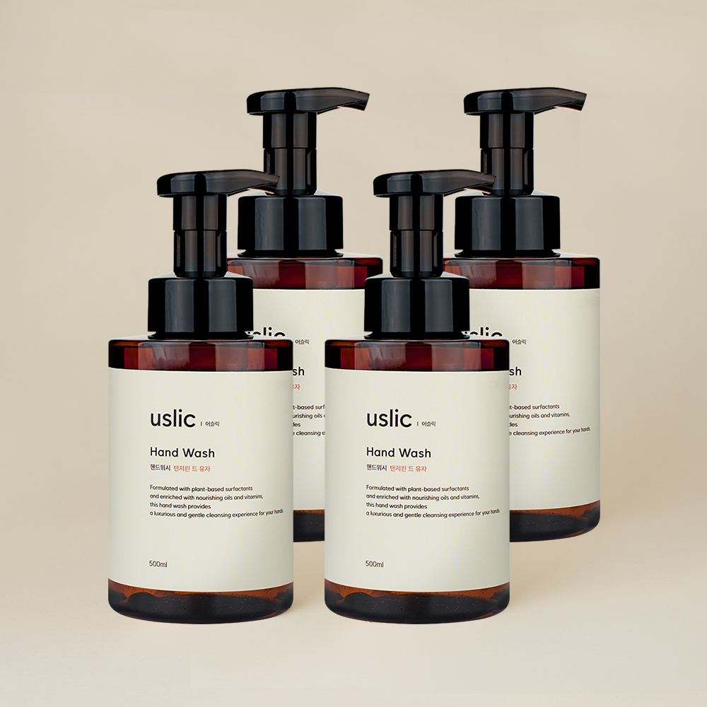 어슬릭 퍼퓸핸드워시 선물 손세정제 물비누 탠저린 드 유자, 500ml, 4개 - 상품 이미지