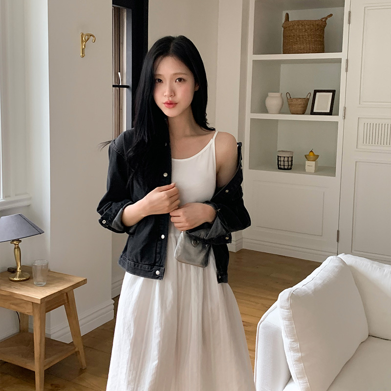 아에르 슬리브리스 코튼 자수 플레어 롱 원피스 op15940 - 상세 이미지 2