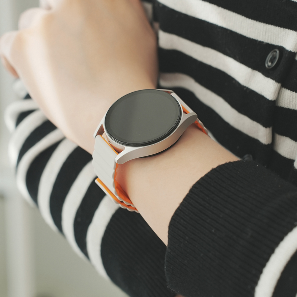 TXLX 갤럭시워치 7 6 5 4 실리콘 마그네틱 스트랩 클래식 프로 밴드 줄