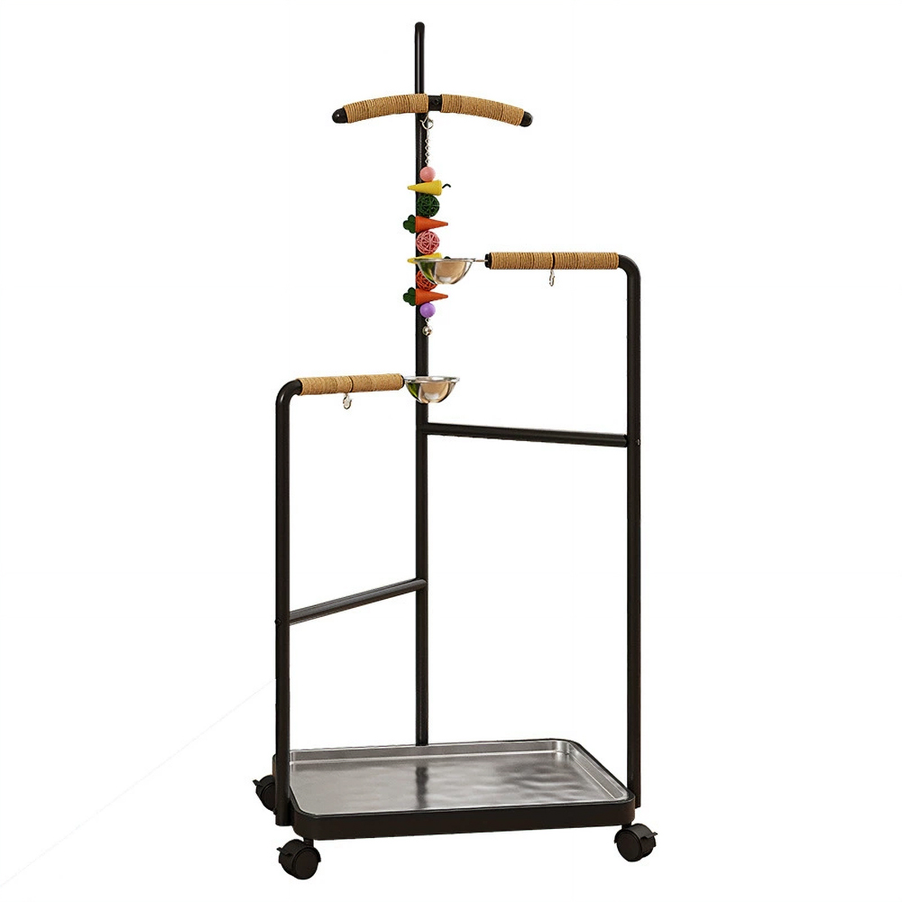 앵무새 횟대 놀이터 발톱갈이 횃대 스탠드형 이동장 새장 물통 포함