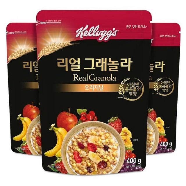 켈로그 리얼 그래놀라 시리얼 400g x 3개 : 오티마트