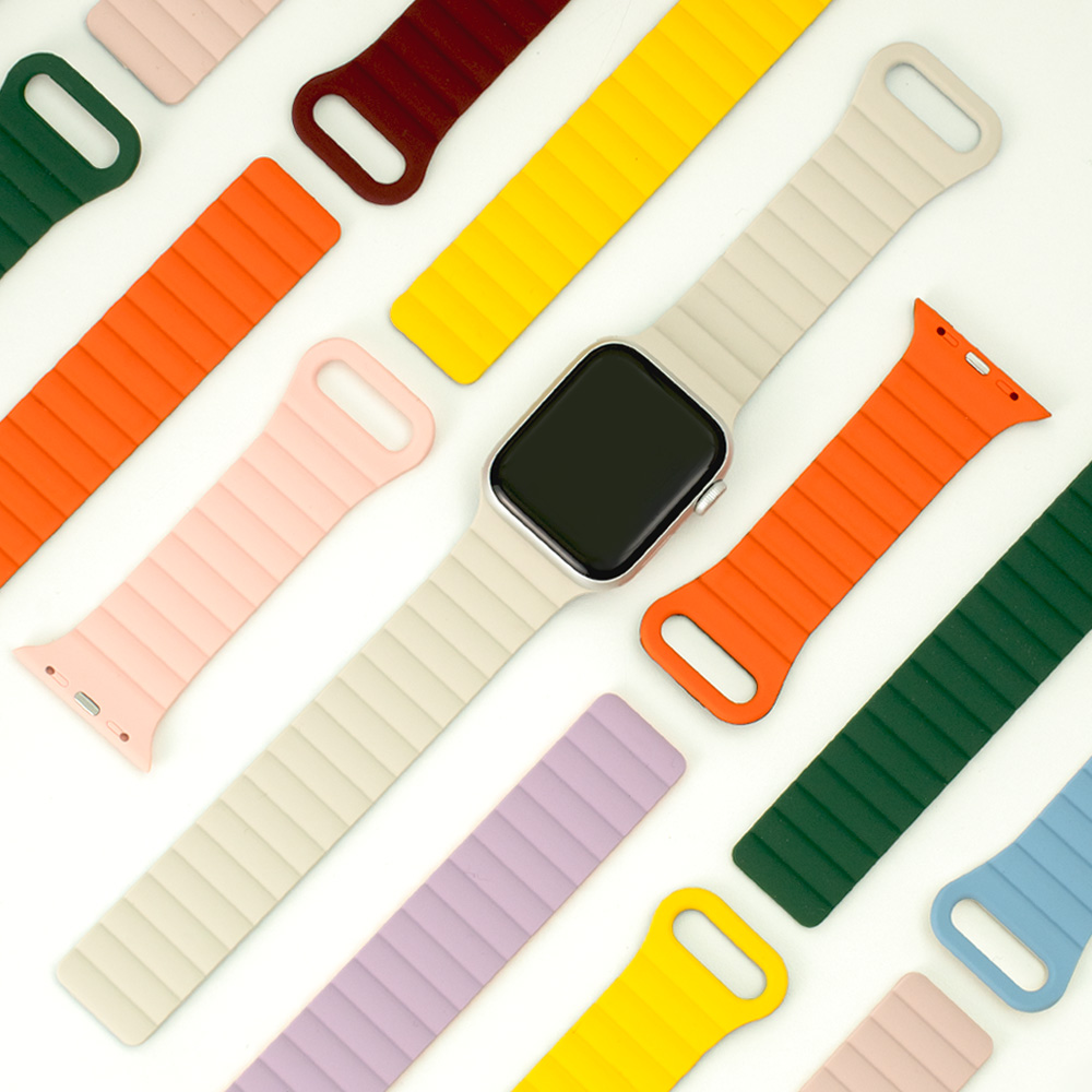 TXLX 애플워치 실리콘 마그네틱 스트랩 자석 밴드 10 9 8 7 SE 2 시계줄
