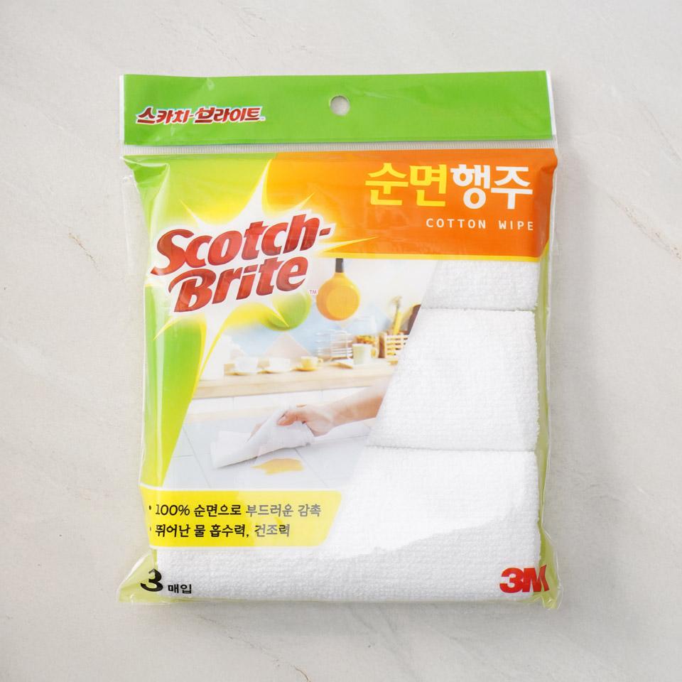 메가마트 3M 순면 행주 3매 - 메인 이미지