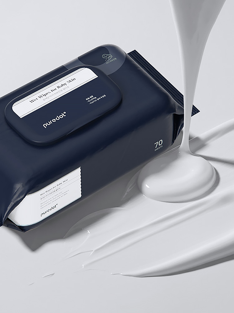 퓨어닷 아기 피부전용 로션 물티슈 (70매/10팩)