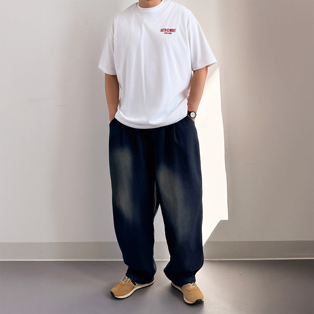 1+1 남자밴딩청바지 흑청바지 벌룬핏청바지 이미지 7