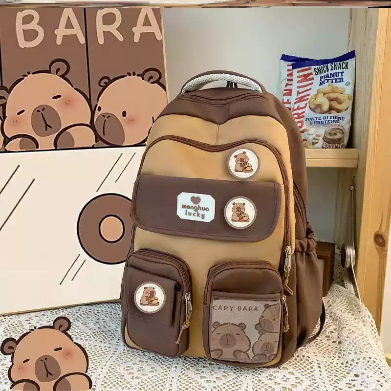 카피바라 가방 학생 캐릭터 인형 귀여운 대용량 선물 백팩 배낭 숄더백 책가방 - 상세 이미지 2