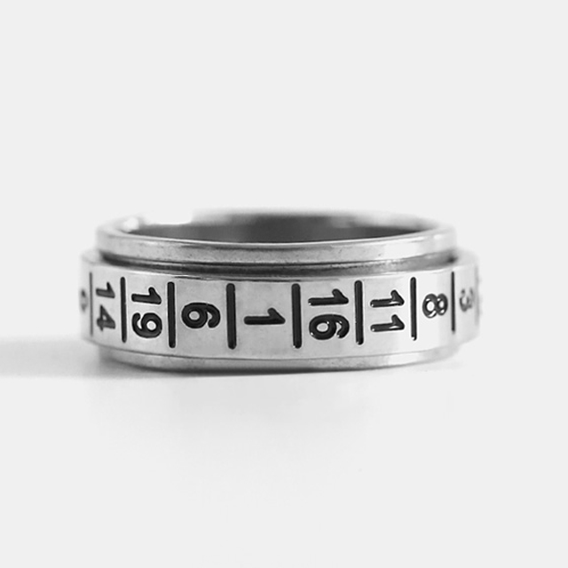 모던 베이직 1부터 20까지 숫자 음각 써지컬스틸 스핀 반지 - 상세 이미지 5