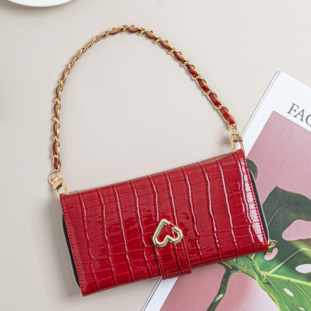 하트 크로커 다이어리 지갑 케이스 레드, 갤럭시S24 울트라 - 상세 이미지 3