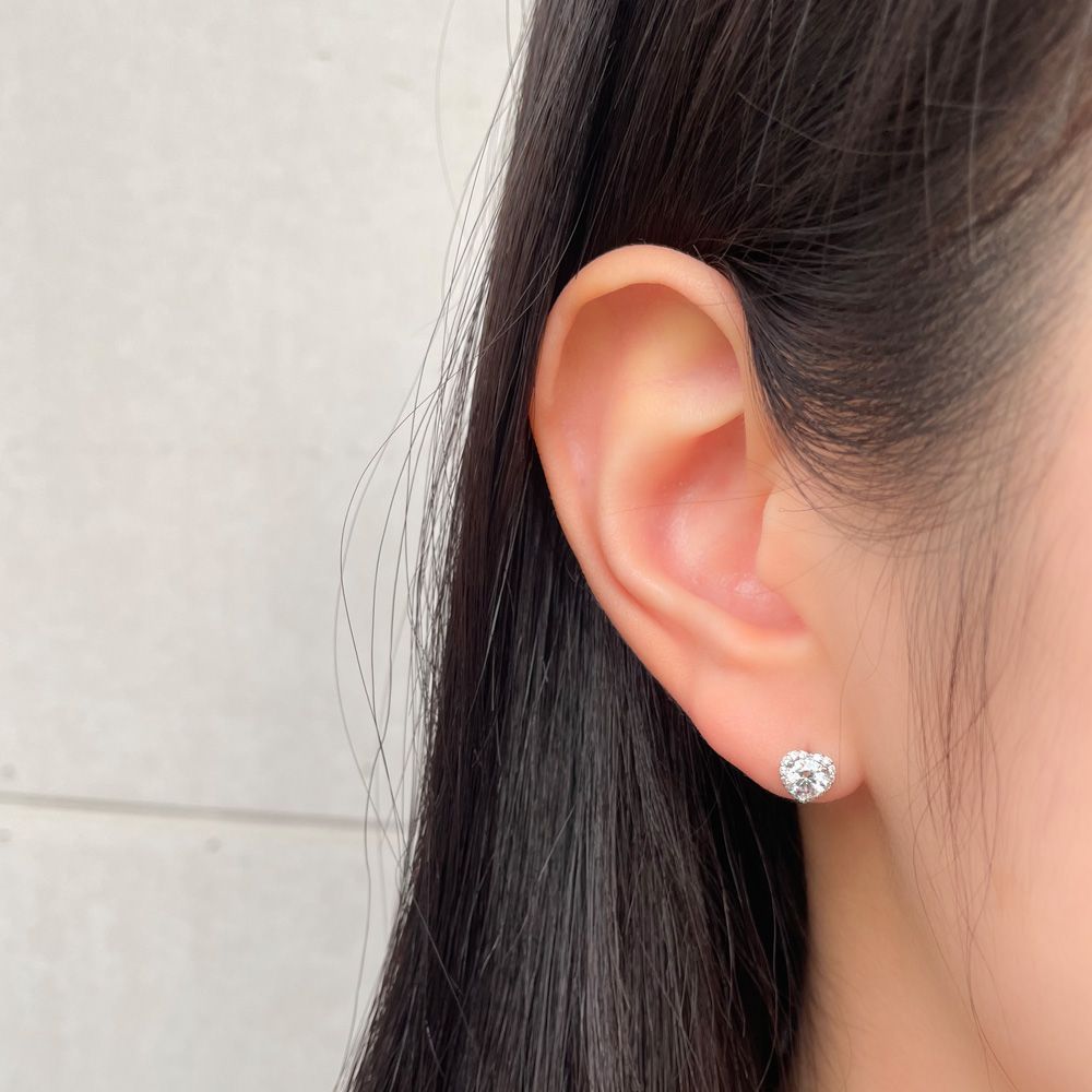 3부 5부 다이아 귀걸이 천연 현대 우신 하트 헤일로 결혼 기념일 생일 선물 여자 친구 - 상세 이미지 2