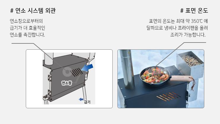유니프레임 펠릿 스토브 화목 난로 연통 화로대 캠핑