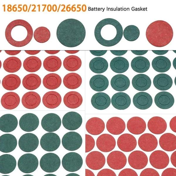 20500pcs 18650 21700 26650 리튬 이온 배터리 절연 가스켓 녹색 빨간색 보리 접착 종이 접착제 물고기 전극 패드 : 하나앤샵10호점