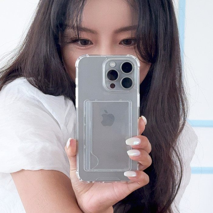 168cm 아이폰 카드수납 케이스 범퍼 클리어 투명, 아이폰14 - 상세 이미지 5