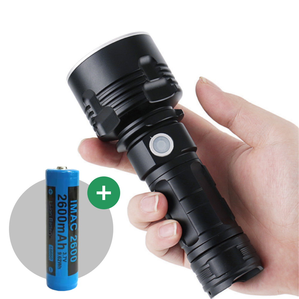P70 LED 후레쉬 집중광 충전식 휴대용 손전등 사냥 등산 전술 써치라이트 랜턴 풀세트
