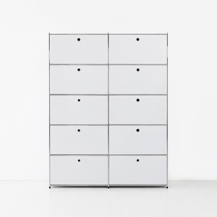 심플리 5x2 수납장 10문 BC103 1520mmx400mmx1960mm, 5단, 퓨어화이트 7724.1122 - 상품 이미지