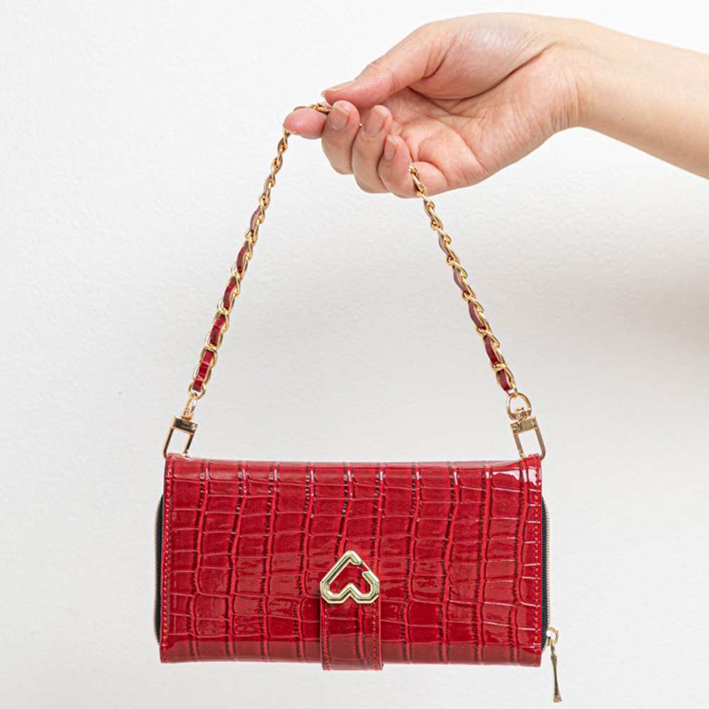 하트 크로커 다이어리 지갑 케이스 레드, 갤럭시S24 울트라 - 상세 이미지 2