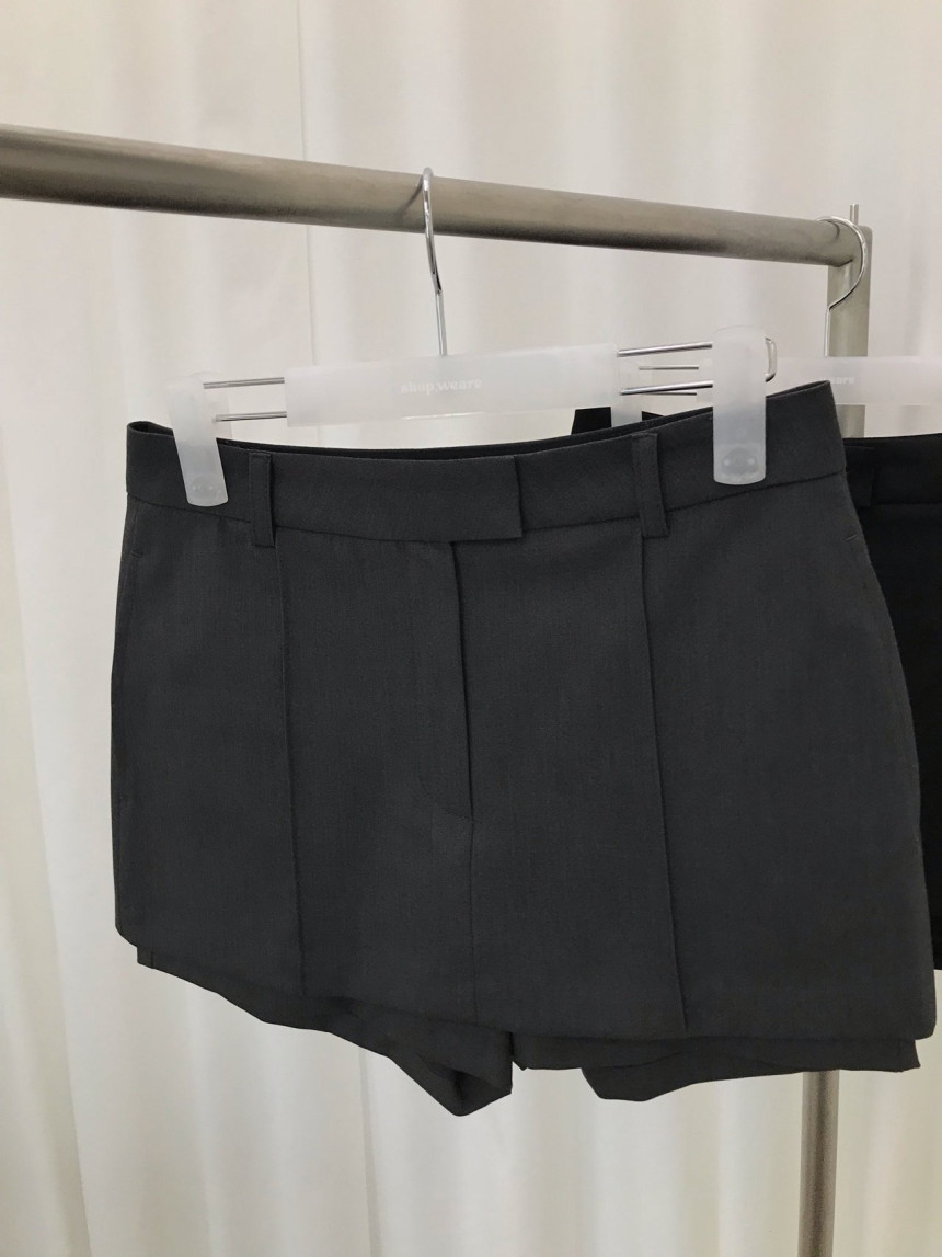[블랙S당일] 위아 콜린 스커트 울 무지 레이어드 H라인 미니 치마 바지 2color 상세 이미지 17