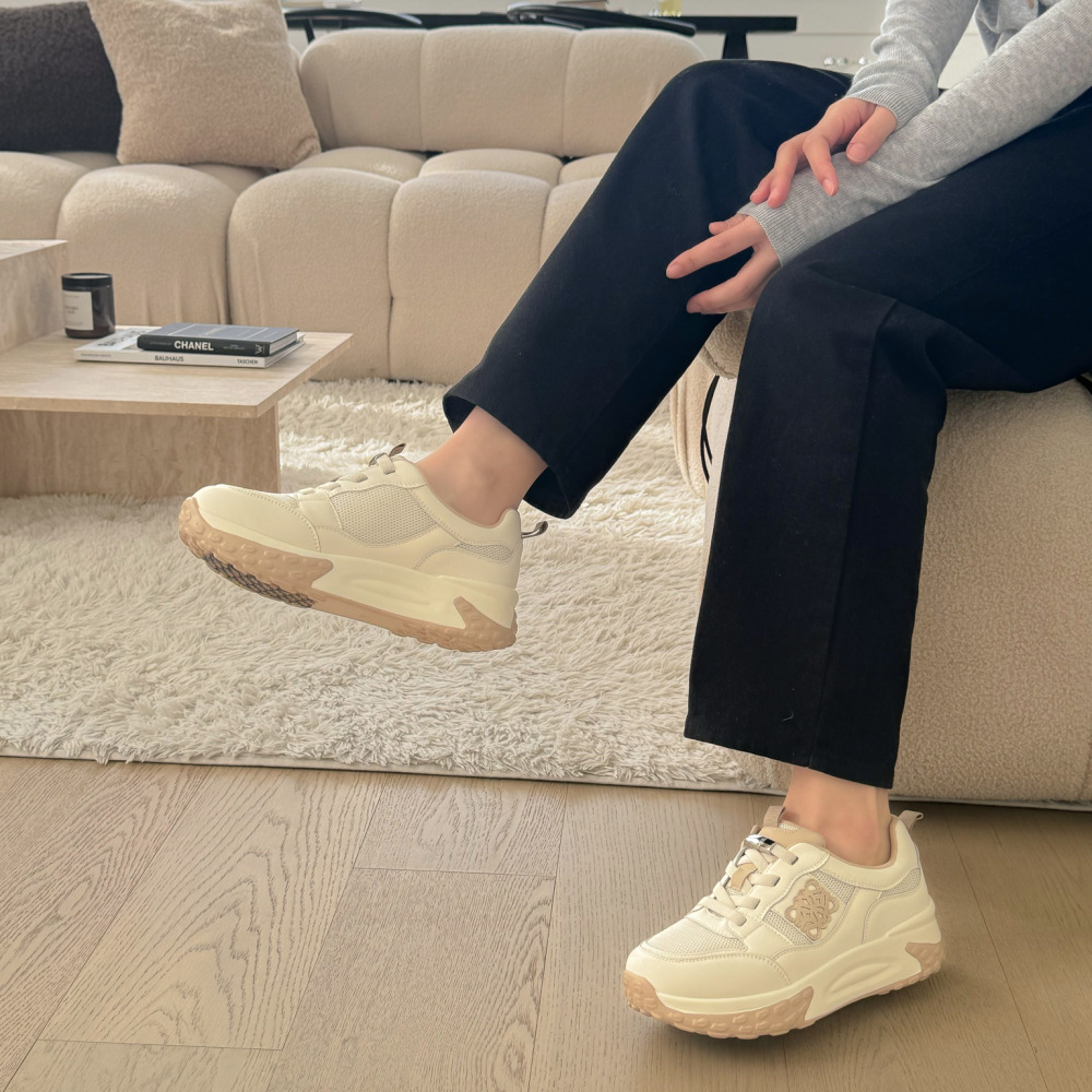 소울리 5cm 통굽 키높이 스니커즈 푹신한 소가죽 여성 운동화 논슬립 미끄럼방지 신발 이미지 7