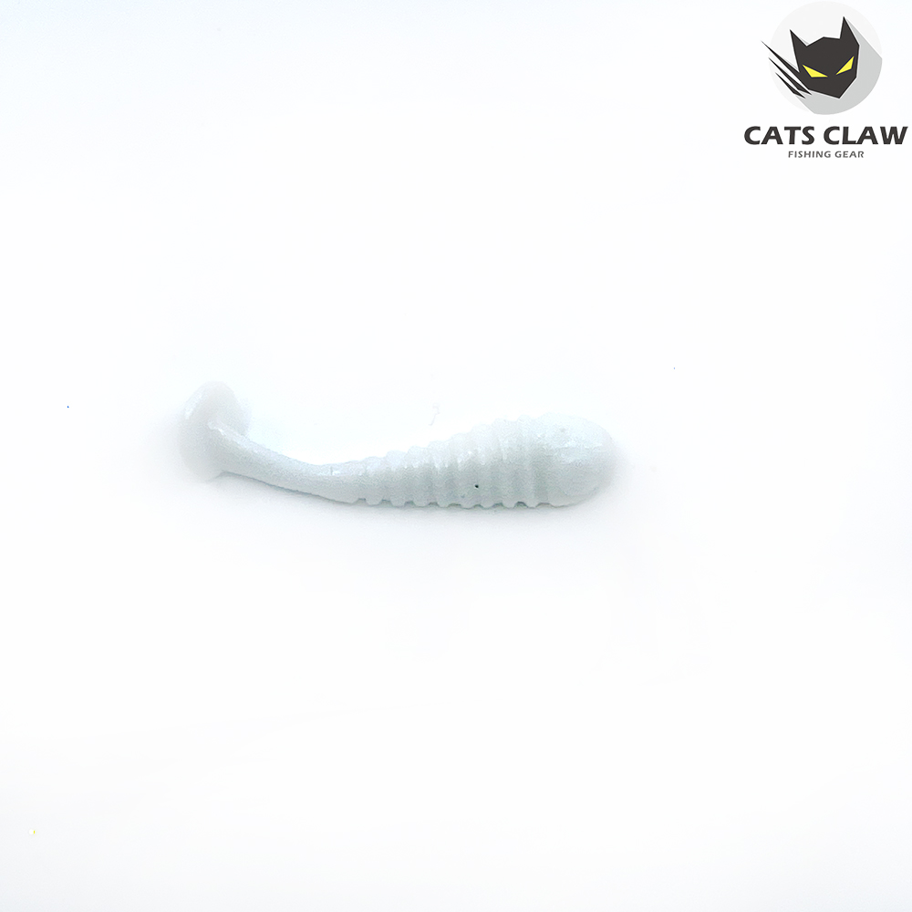 캣츠크로우 스컬쉐드 볼락웜 꺽지웜 그럽웜 001 화이트글로우, 3.8cm(1.5인치) - 상세 이미지 4